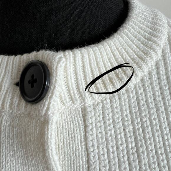 J Crew Four Pocket Cardigan Womens Small White Flaw - Picture 12 of 13